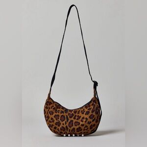 BAGGU Small Nylon Crescent Bag Leopard